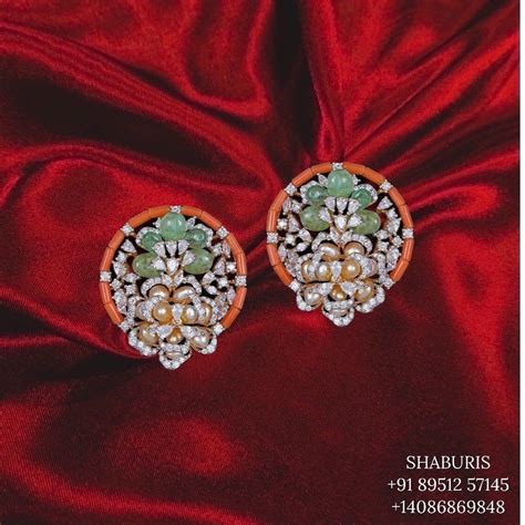 Coral jewelrySwarovski Diamond Jhumka Jewelry DesignsSouth | Etsy in 2021 | Indian jewellery ...