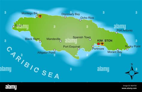 Map Of Jamaica High Resolution Stock Photography and Images - Alamy