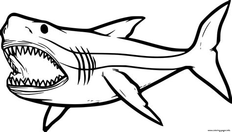 Realistic Megalodon Shark Coloring Page Printable | Images and Photos ...