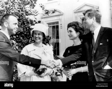 Astronaut Alan Shepard Jr. (1923-1998), and Louise Shepard, are greeted ...