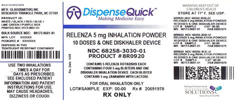 RELENZA (Dispensing Solutions Inc.): FDA Package Insert, Page 4