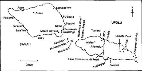 Map of Western Samoa showing place names mentioned in the text. | Download Scientific Diagram