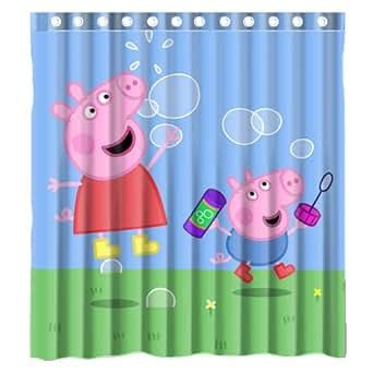 Amazon.com: Custom Cute Carton Peppa Pig Waterproof Bathroom Shower ...