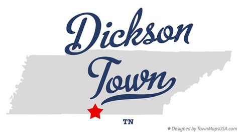 Map of Dickson Town, TN, Tennessee