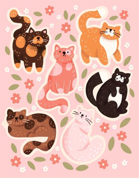 Cats and Flowers illustration | Illustration art, Cat art, Cute drawings