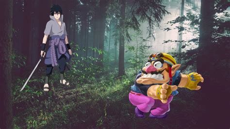 Wario dies trying to run away from Sasuke by IanTheAllosaurusDX on DeviantArt