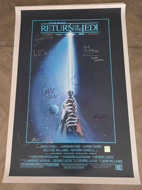 Star Wars Episode VI: Return Of The Jedi Cast Signed Movie Poster ...