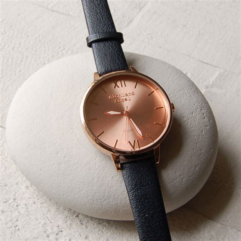 ladies watch with leather strap by highland angel | notonthehighstreet.com