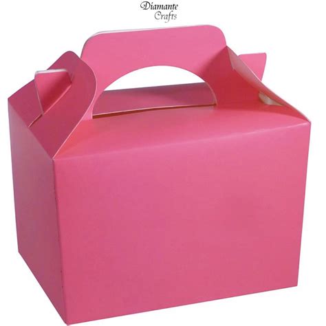 10 Party Boxes Solid Colour Plain Cardboard Lunch Food Loot Treat Box ...