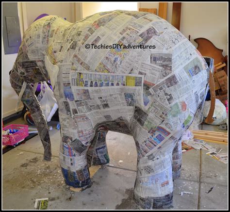 Tutorial on how to make paper mache elephant (almost life size ...