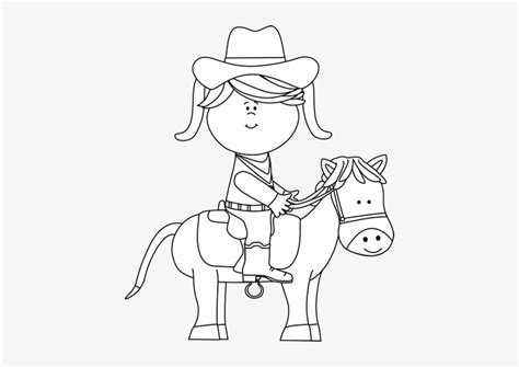 Western Clipart Black And White - Black And White Cowgirl Clipart Transparent PNG - 426x500 ...