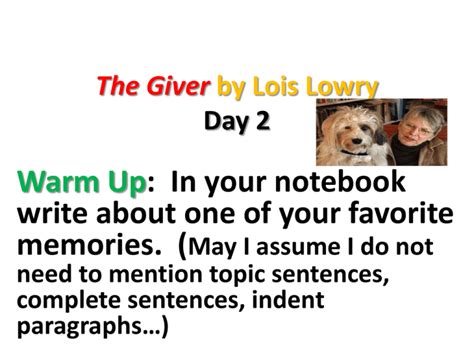 The Giver PPT lesson 2