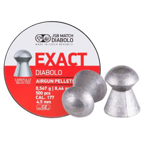 JSB EXACT Airgun Pellet, "DIABOLO", Cal. .177 / 4.5mm, 8.44gr, 500/ tin ...