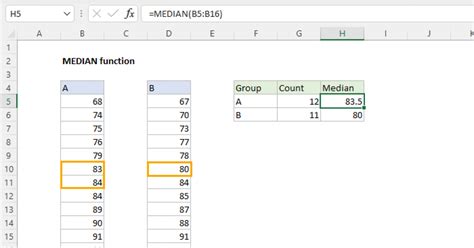 Excel MEDIAN function | Exceljet