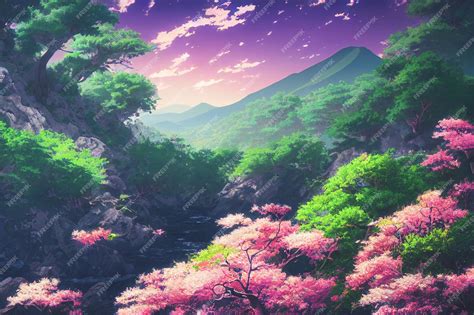 Anime Scenery Cherry Blossoms Background