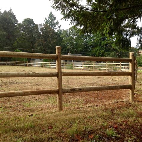 3-Rail Round Post Fencing | Backyard fences, Fence design