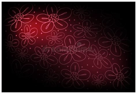 Red Vintage Wallpaper with Flower Pattern Background Stock Vector ...