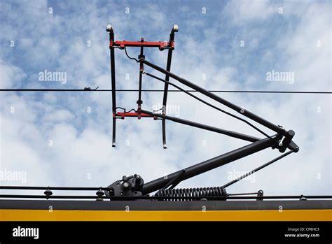 train pantograph Stock Photo - Alamy