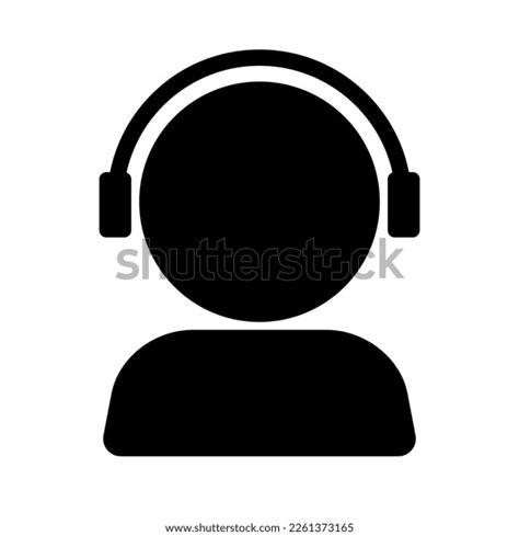 Silhouette Icon Person Wearing Headphones Customer Stock Vector ...