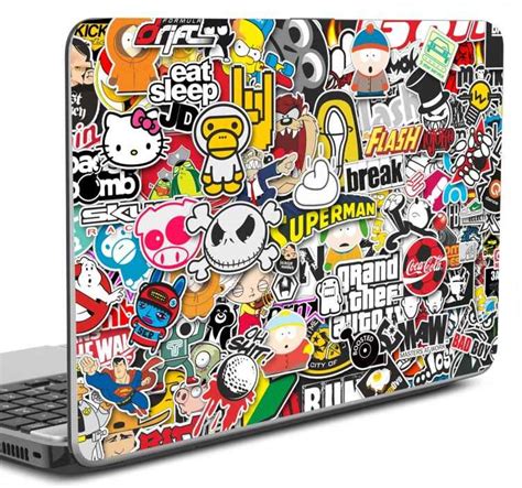 Sticker ordinateur portable motif coloré juvénile - TenStickers