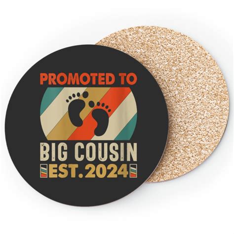 Vintage Promoted To Big Cousin 2024 First Time Cousin 2024 Coasters sold by HappyLife | SKU ...