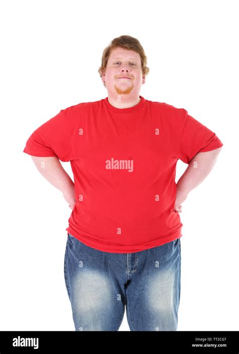 Fat man isolated on white Stock Photo - Alamy