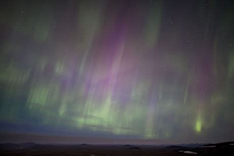 Strong Northern Lights Highlands Iceland Northeastern Editorial Stock ...