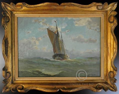 A framed oil painting on canvas depicting a marine view. Signed Hermann Pikull (1893-1958), a ...