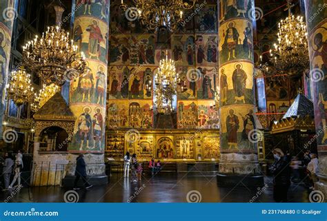 Inside The Dormition Assumption Cathedral In Moscow Kremlin, Russia Editorial Photo ...