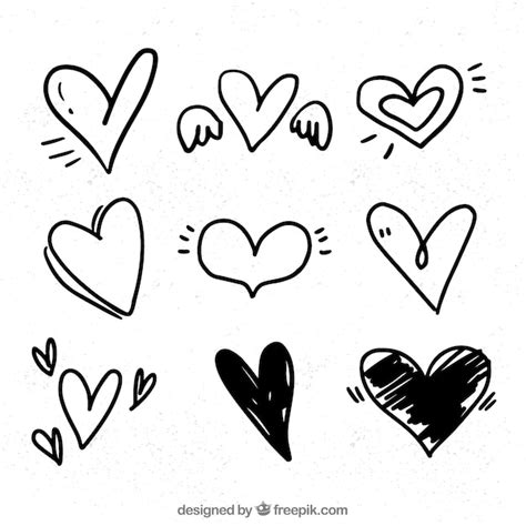 Free Vector | Doodle heart collection