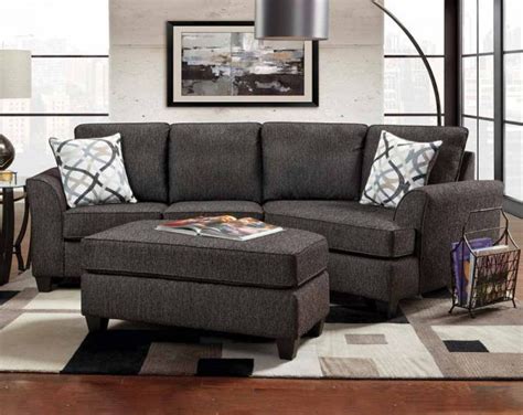 Tuxedo Grey Ottoman | Cheap living room furniture, Cuddler sectional ...