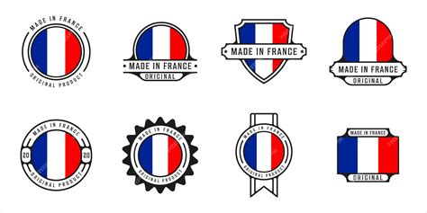 Premium Vector | Set of made in french logo outline vector illustration ...