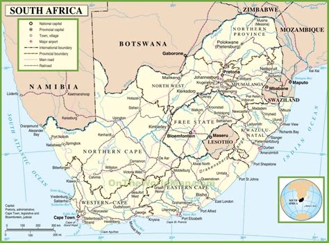 South Africa political map - Ontheworldmap.com