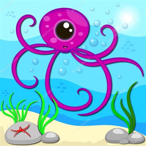 Cute octopus cartoon — Stock Vector © Iaroslav_Brylov #98659170