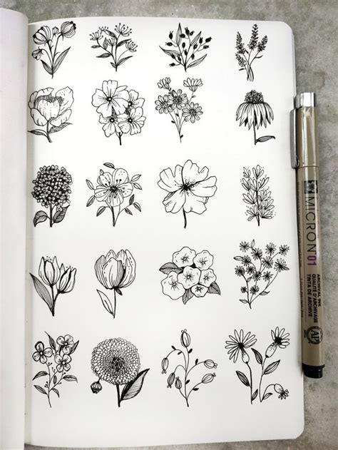 Tiny flowers | Pen art drawings, Doodle art flowers, Micron pen art