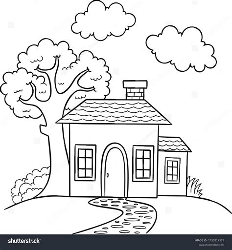 House Coloring Page Useful Coloring Book Stock Vector (Royalty Free ...