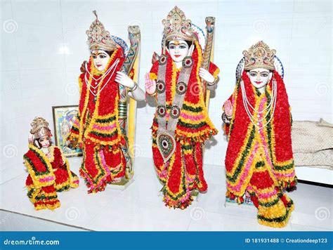 Statue of Lord Rama, Sita, Lakshman and Hunuman in a Temple Stock Photo ...