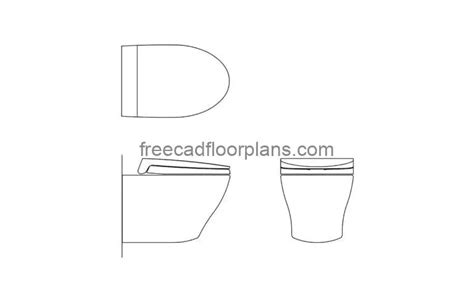 Wall Hung Toilet, Free AutoCAD Block - Free Cad Floor Plans