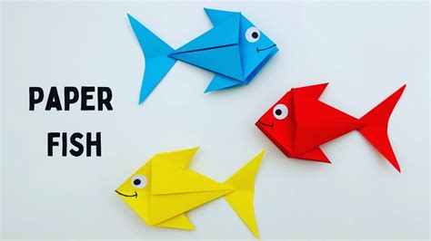 How To Make Easy Origami Paper Fish For Kids / Nursery Craft Ideas ...