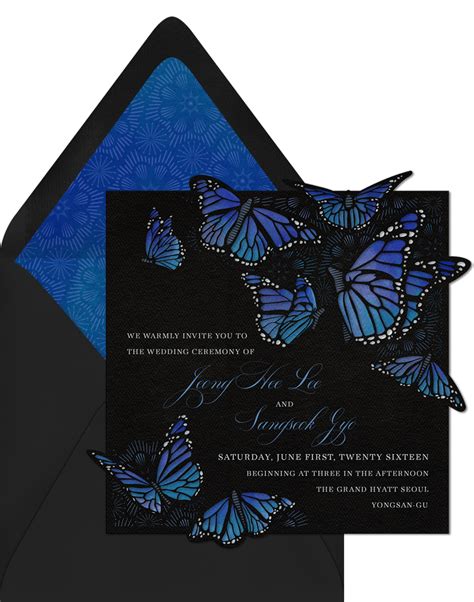 Monarch's Tale Invitations in Blue | Greenvelope.com