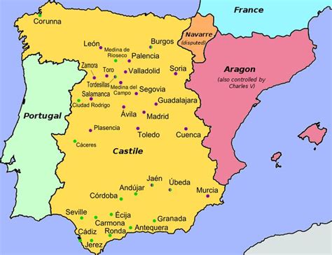 Revolt of the Comuneros - Wikipedia, the free encyclopedia | Map of spain, Spain, Isabella of ...