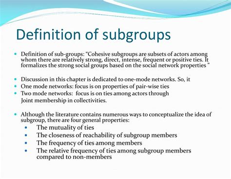 PPT - Cohesive Subgroups Chapter 7 PowerPoint Presentation, free download - ID:1156770