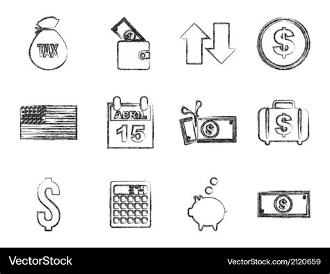 Tax icons over white background Royalty Free Vector Image