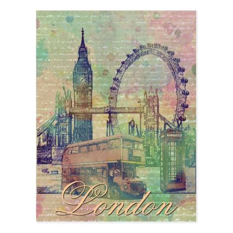 Beautiful trendy Vintage London Landmarks Postcard | Zazzle