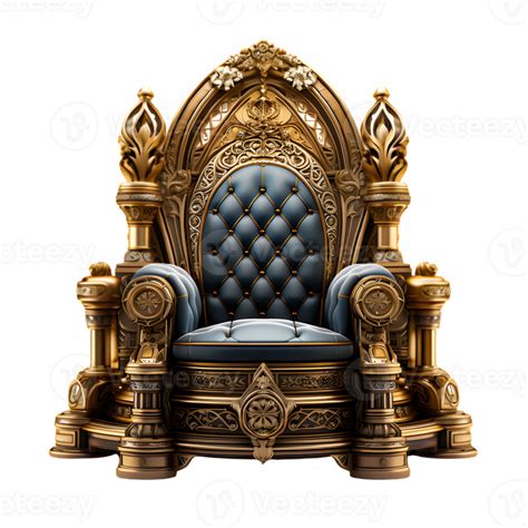 seat of the royal throne isolated on transparent background ,golden ...