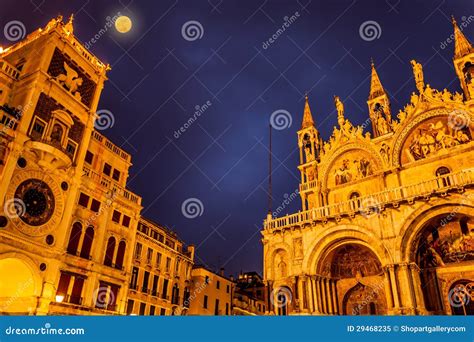 Full Moon in San Marco Square, Venice Italy Stock Image - Image of marco, basilica: 29468235