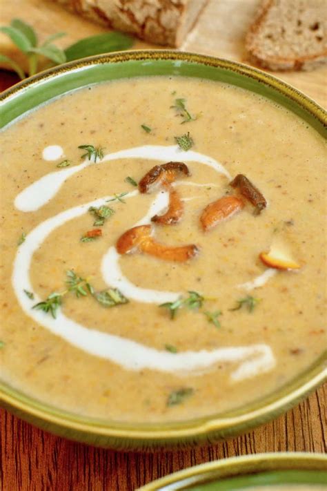 Creamy Chanterelle Soup - Vegan on Board