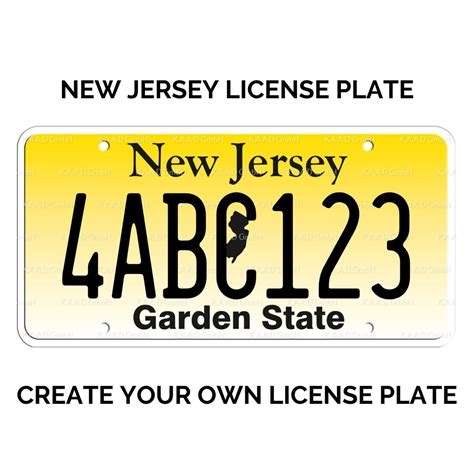 Custom New Jersey License Plate / Replica New Jersey License Plate / New Jersey License Plate ...