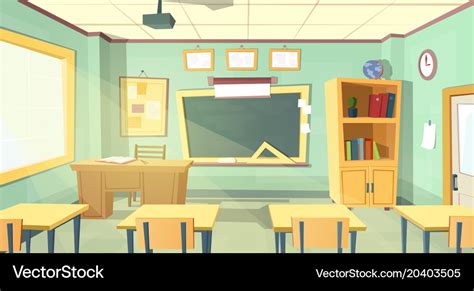 Cartoon of school classroom Royalty Free Vector Image