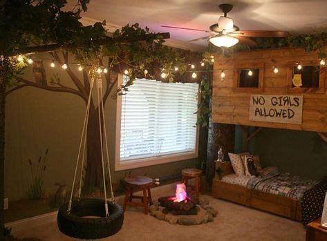 Campfire and Treehouse Themed Kid's Room #Kidsroomsdecor | Tree house ...